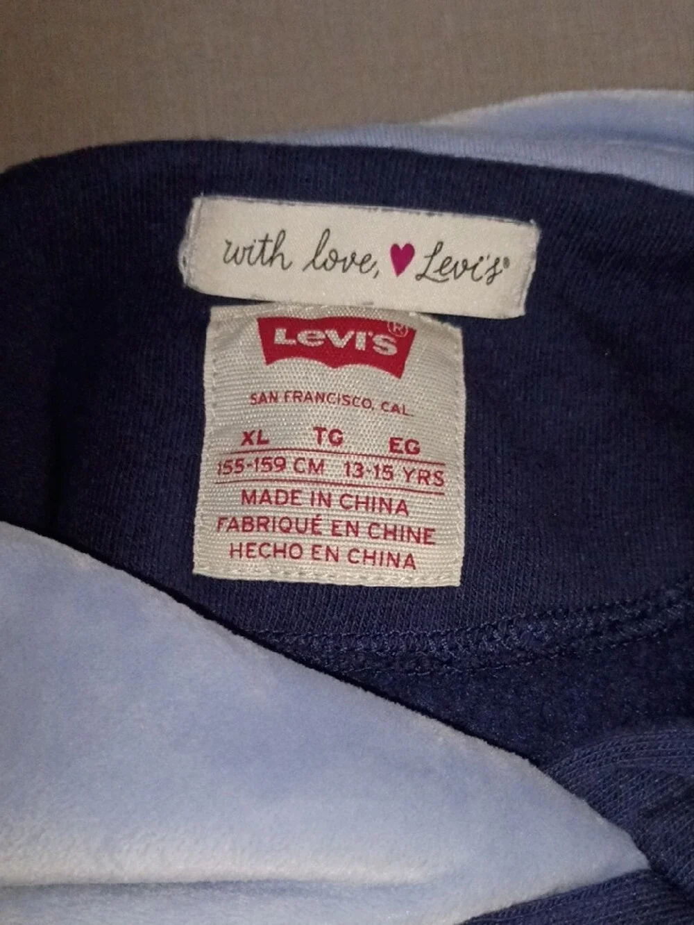 Levi's Girls Navy and White Logo Crewneck Sweater